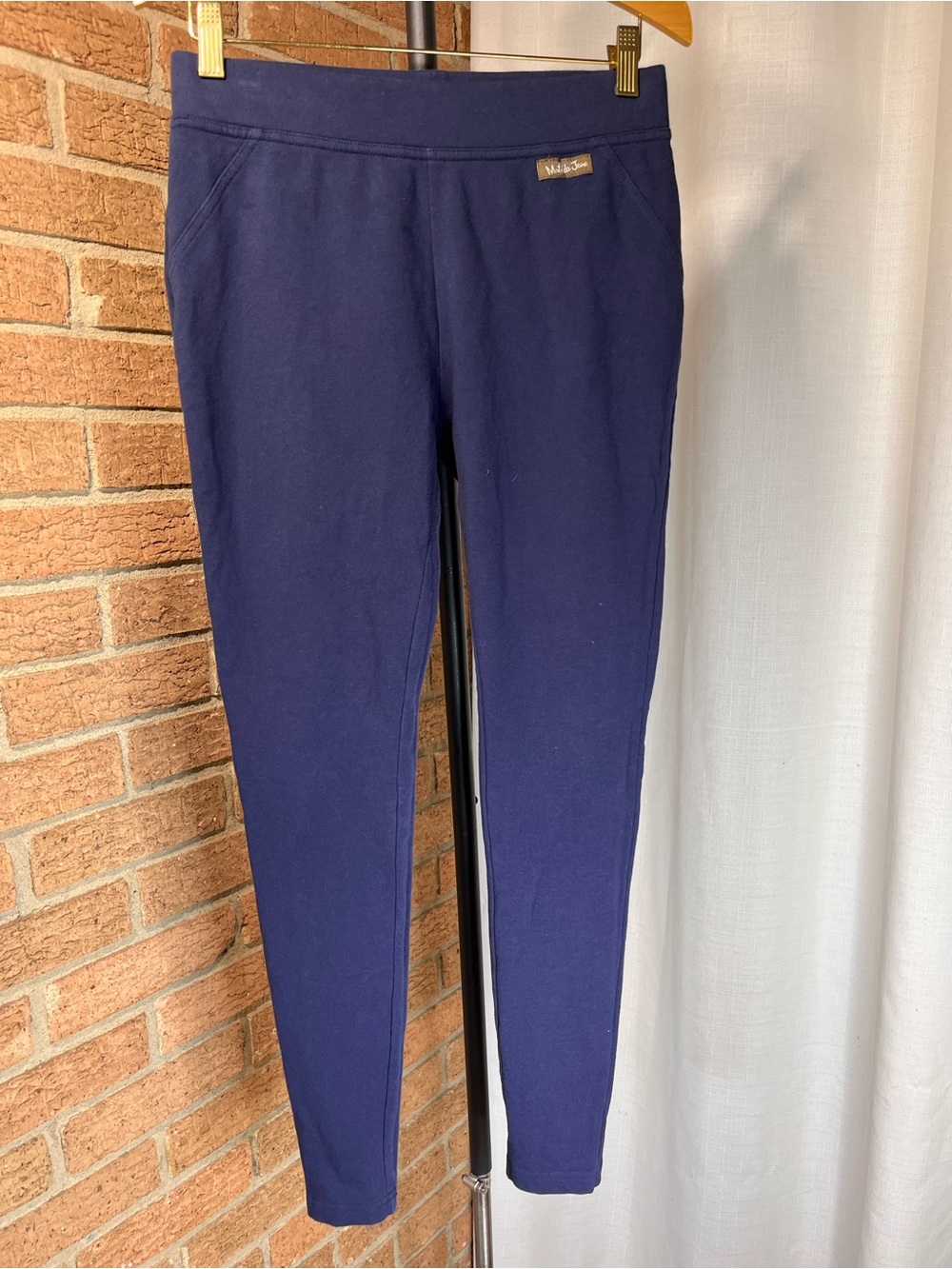 Matilda Jane Navy Ponte Knit Leggings Pull On Stretch Pants Ankle Medium